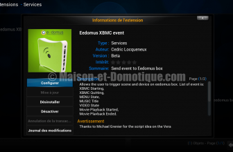Plugin Eedomus pour XBMC